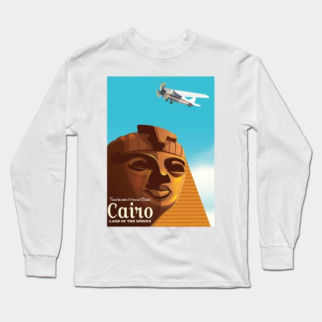 Cairo Travel poster Long Sleeve T-Shirt by nickemporium1